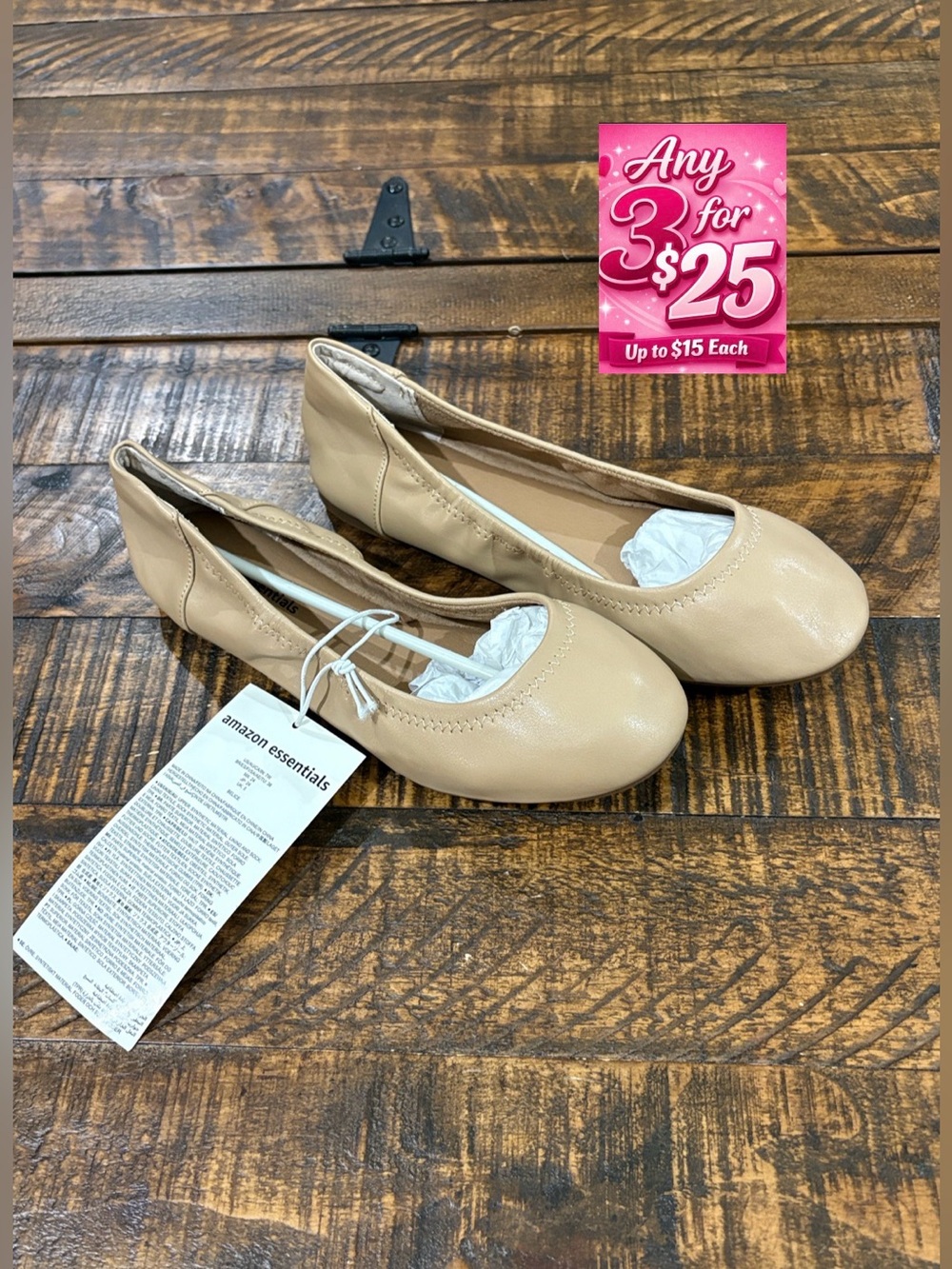 Amazon Essentials Beige Women’s Ballet Flats